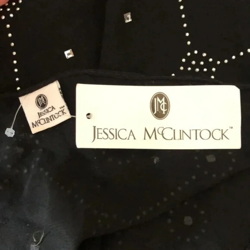 JESSICA MCCLINTOCK OS Bead Adorned Scarf Wrap Evening Formal Cocktail Whimsigoth